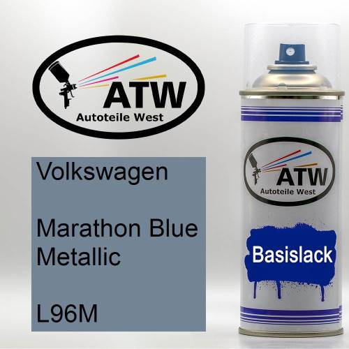 Volkswagen, Marathon Blue Metallic, L96M: 400ml Sprühdose, von ATW Autoteile West.